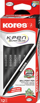 Kores 37022 balpen zwart stick balpen - medium - 1 stuk