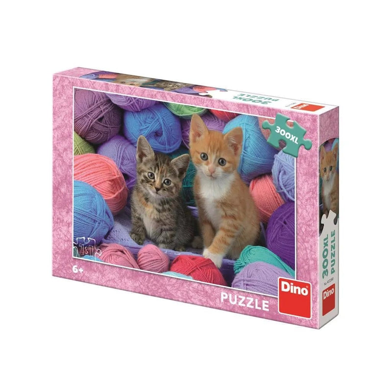 Puzzle simpatici gattini tra i pezzi di lana 300 xl