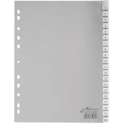 Tabs durevole 6443 polipropilene A4 230x297mm grigio 20 tabs