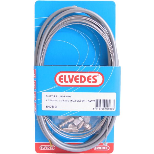 Trommelrem kabelkit Elvedes 1700mm 2250mm RVS - zilver (op kaart)