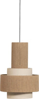 Lampada a sospensione in pelle di legno - corda - naturale - 56x38x38
