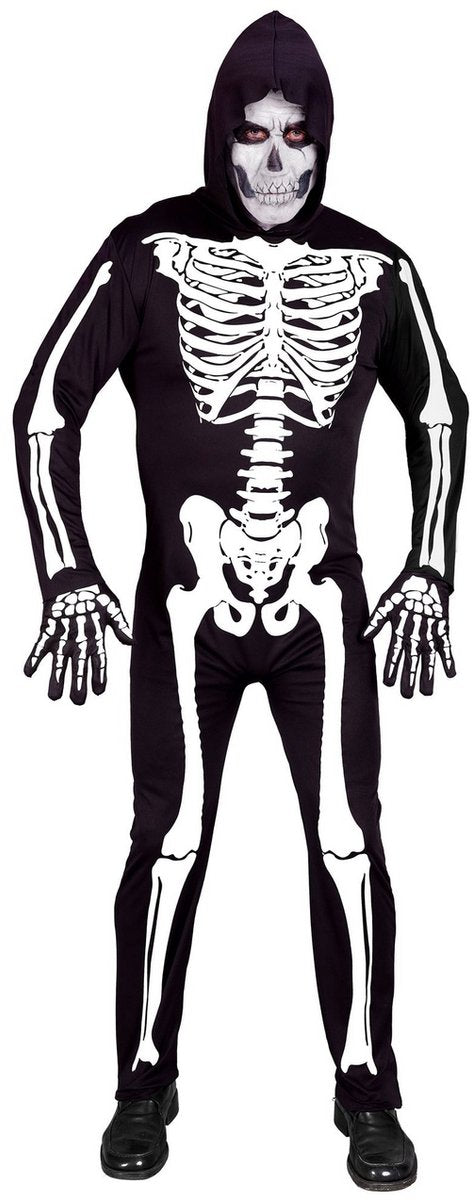 Costume scheletro Finidi adulto bianco e nero