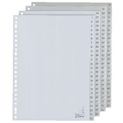Pestañas canguro pp g100cm a4 120 micras gris serie 4 1-100 23 agujeros impresos