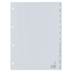 Tabbladen kangaro pp g412j a4 120 micron grijs 12delig jan-dec 4-gaats bedrukt