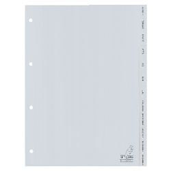 Tabs kangaro pp g412j a4 120 micras gris 12 partes ene-dic 4 agujeros impresos