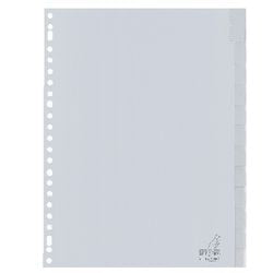 Tabs Kangaro G412FM PP A4 120 micron grigio 12 pezzi 23 fori finestrati stampati