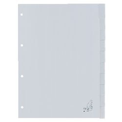 Pestañas kangaro g410f pp a4 120 micras gris 10 piezas ventana de 4 orificios