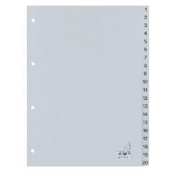 Tabs kangaro g420c pp a4 120 micron grigio 20 parti 1-20 4 fori stampate