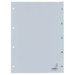 Tabs Kangaro G405C PP A4 120 micron grigio 5 pezzi 1-5 4 fori stampati