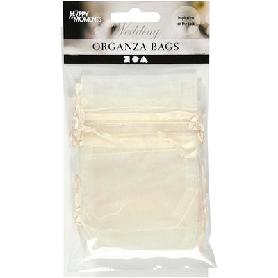 Sacchetti in organza Creativ Company, misura 7x10 cm, bianco sporco, 10 pezzi 1 scatola