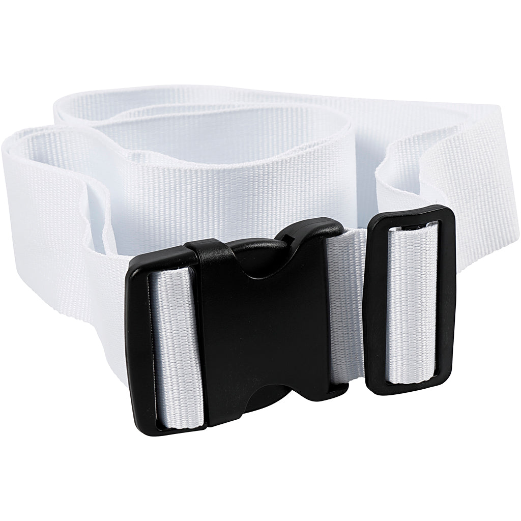 Correa para equipaje Creativ company, ancho: 5 cm, tamaño 92-164 cm, blanco, 1 unidad