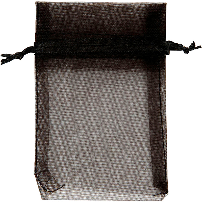 Sacchetti in organza Creativ Company, misura 7x10 cm, neri, 10 pezzi, 1 scatola