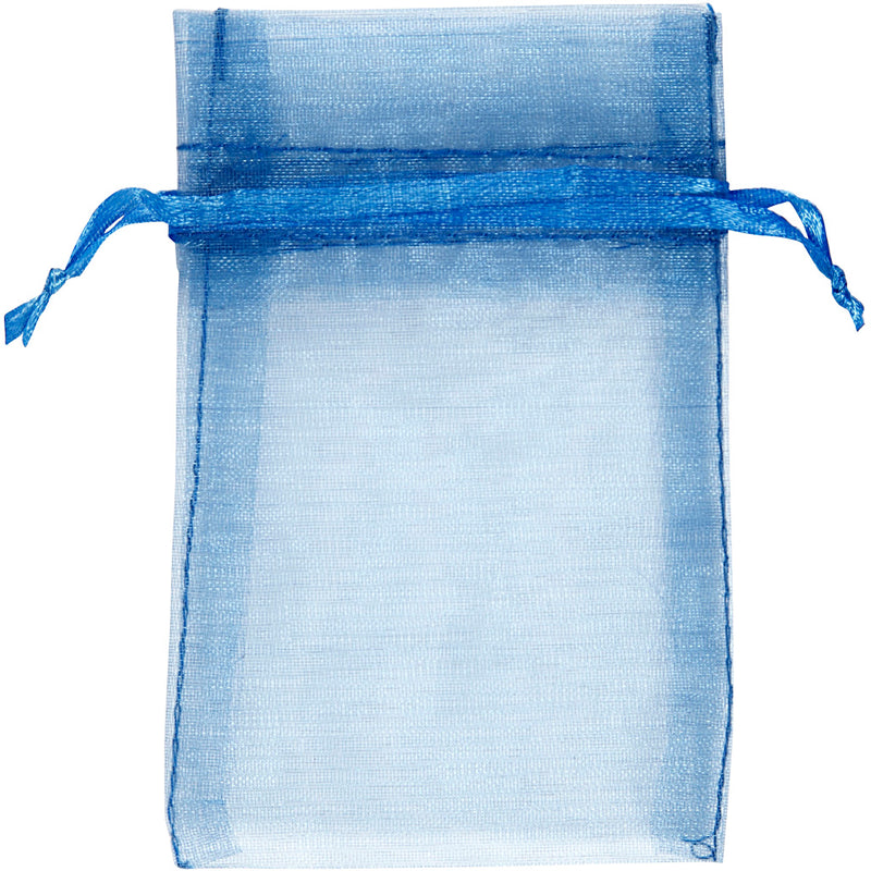 Sacchetti in organza Creativ Company, misura 7x10 cm, blu, 10 pezzi, 1 scatola