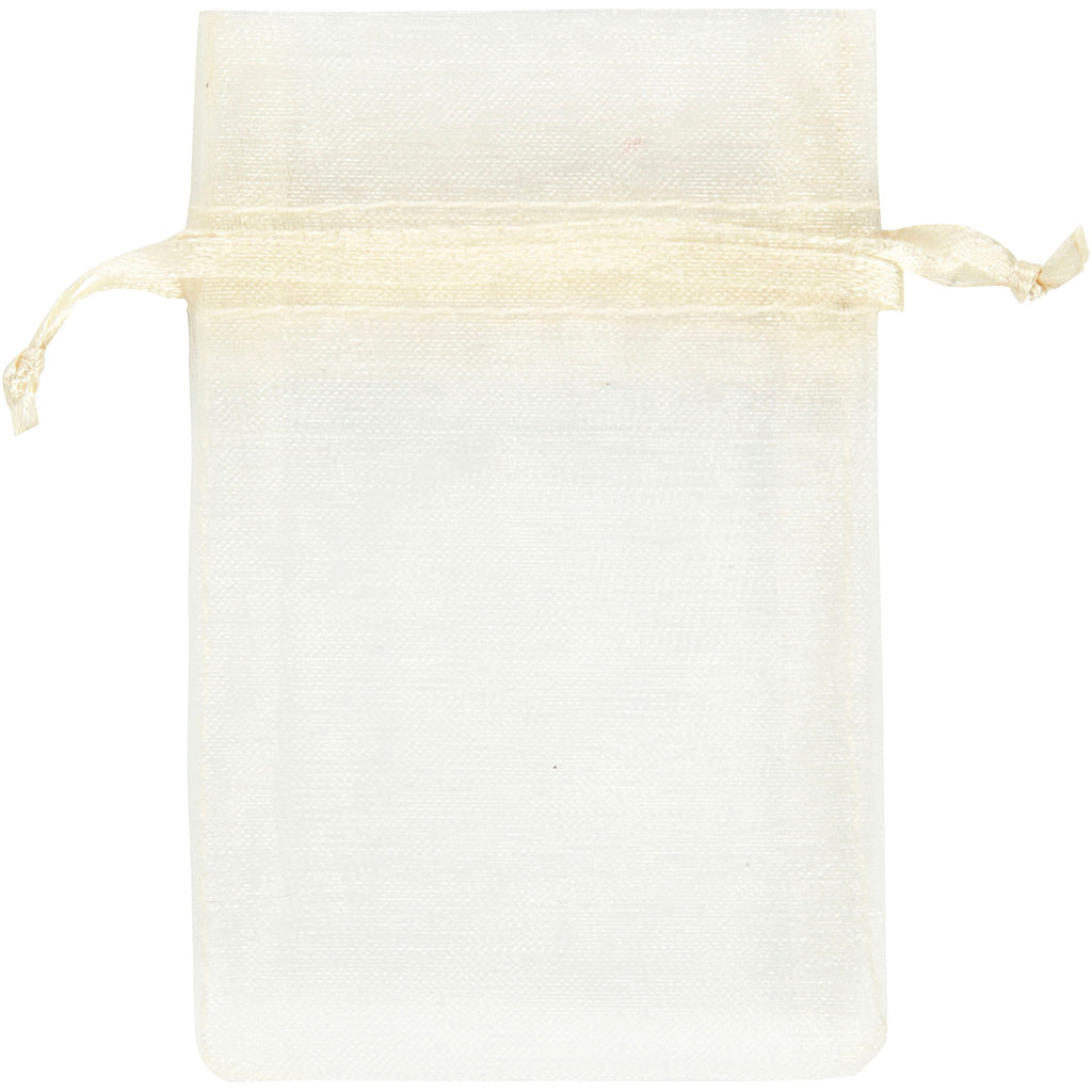 Creativ company bolsas de organza, medidas 7x10 cm, blanquecino, 10 piezas 1 caja