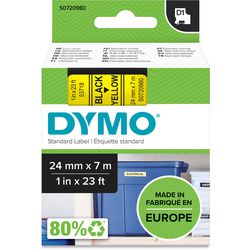 Cintas dymo d1 53718 poliéster 24mmx7m negro sobre amarillo brillante