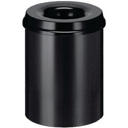 Pattumiera spegnifiamma in metallo acciaio inox 36 cm diametro 25,5 cm capacità 15 l alluminio-nero