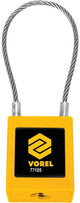 Vorel serie 77105 - candado recubierto de nailon - cable de acero - resistente a la intemperie
