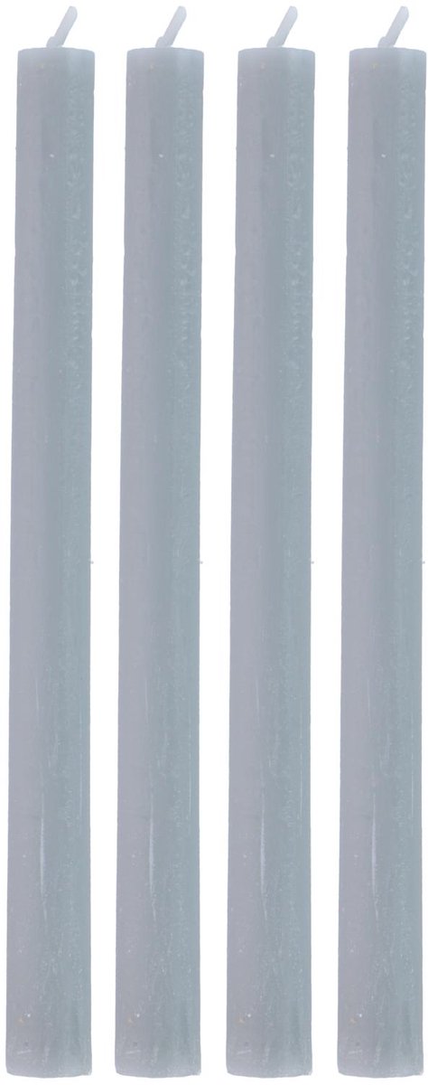 Set di 4 candele da cena Arti Casa - Durata 7 ore - Candele da tavolo - Grigio chiaro