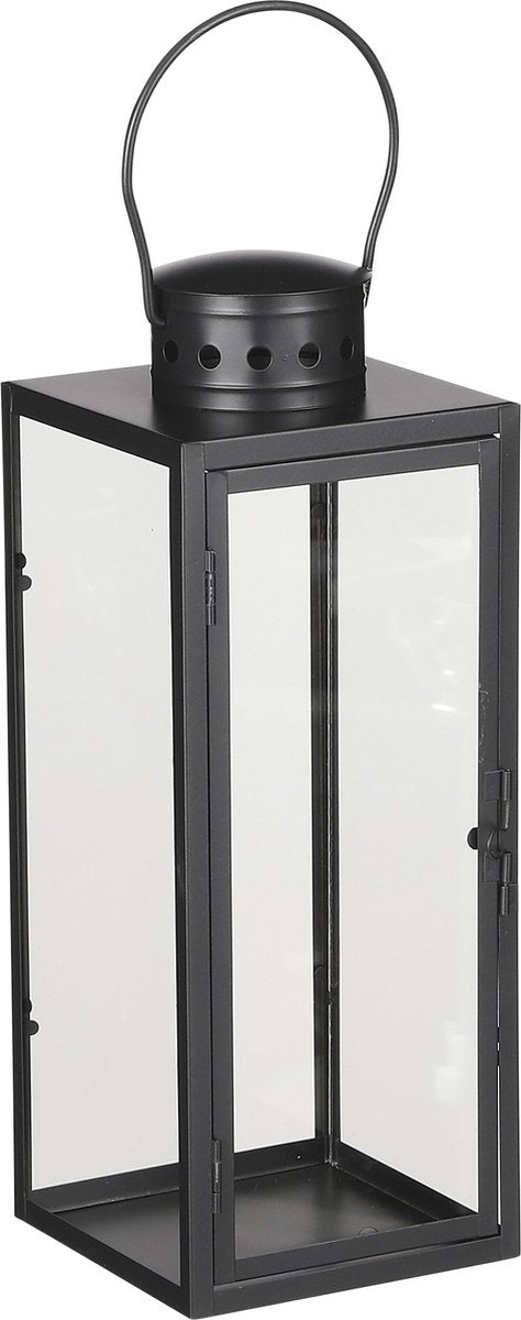 Lanterna con decorazioni in mica lanterna arzilla - nera - metallo - illuminazione - 13 x 34 cm - per interni ed esterni