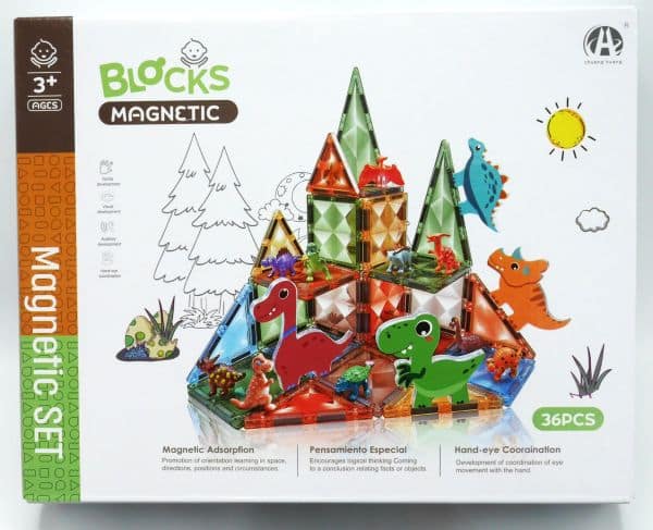 Set da costruzione magnetico Jonotoys con personaggi di dinosauri