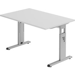 Escritorio recto regulable en altura pata C nogal 1200x800x680-760mm