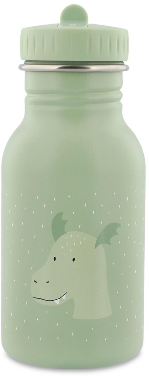 Trixie botella para beber - mr. dragon - botella de agua de acero inoxidable para niños - 350ml - botella a prueba de fugas - verde - dragon