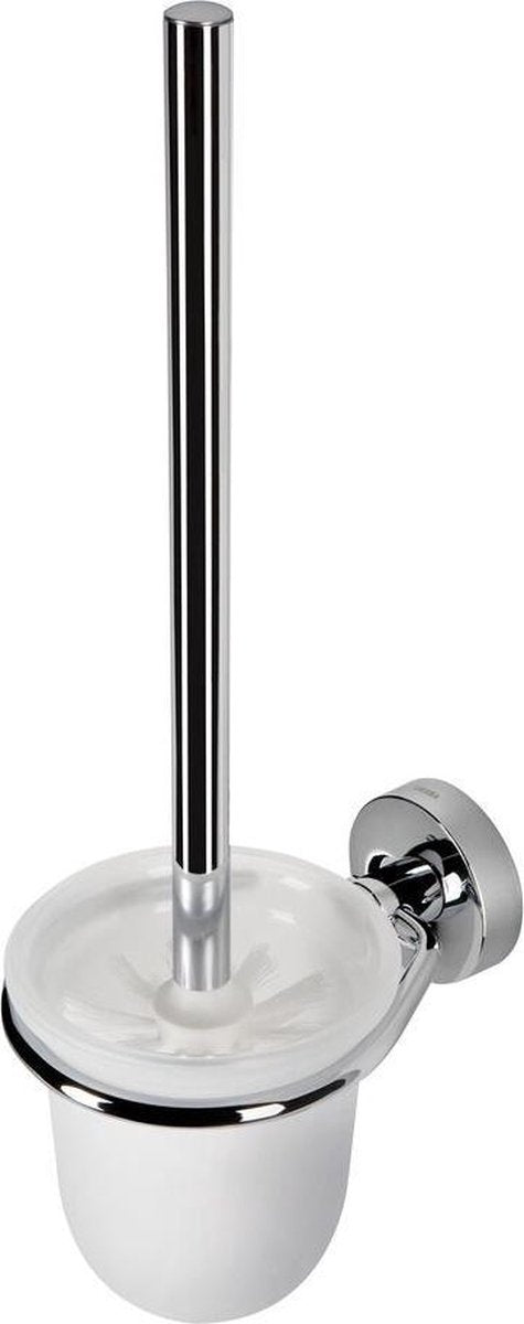 Scopino per WC Geesa luna con supporto - testina bianca - cromato