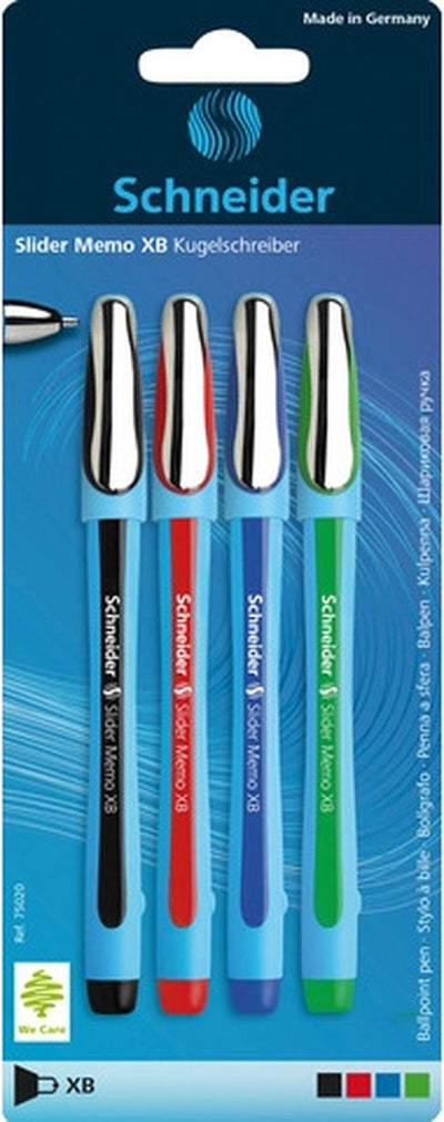 Schneider writing instruments ballpoint pen schneider slider memo xb 0.8mm ass - 5 pieces