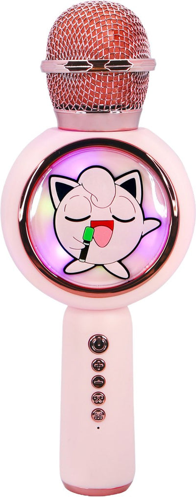 OTL Technologies Pokémon Jigglypuff - micrófono de karaoke inalámbrico para niños - pantalla LED iluminada - altavoz - distorsión de voz