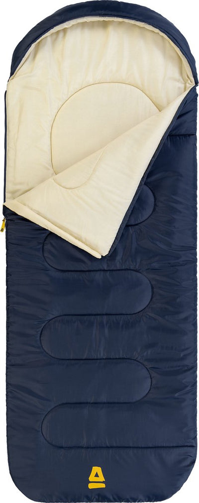 Abbey camp slaapzak - pilotmodel - blauw - 220x85 cm - extra ruim