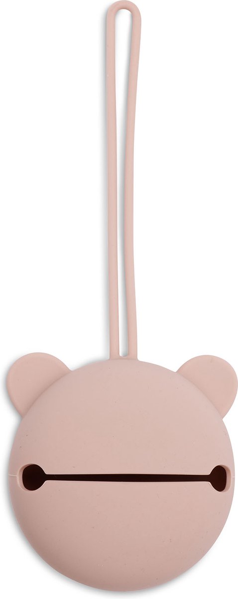 Jollein porta chupete de bebé de silicona - ø7cm - rosa salvaje