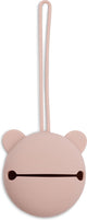 Jollein porta chupete de bebé de silicona - ø7cm - rosa salvaje