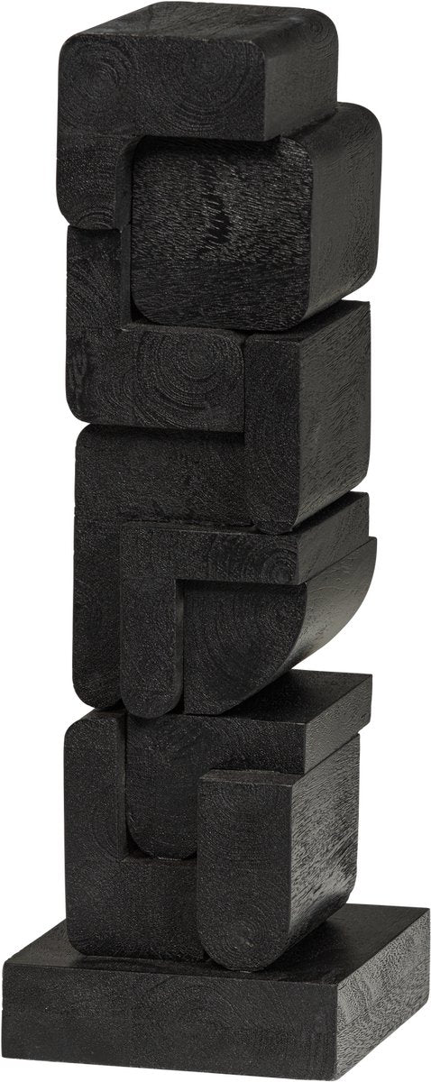 Wood è una scultura ornamentale - legno - nero - 53x18x18