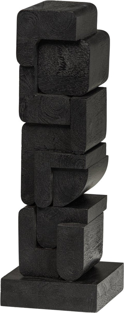 Wood è una scultura ornamentale - legno - nero - 53x18x18