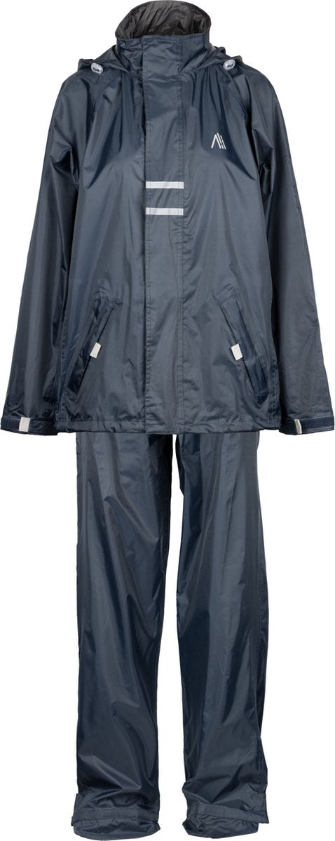 Ralka regenpak waterdicht en ademend - senior - reflectie - marine - xl