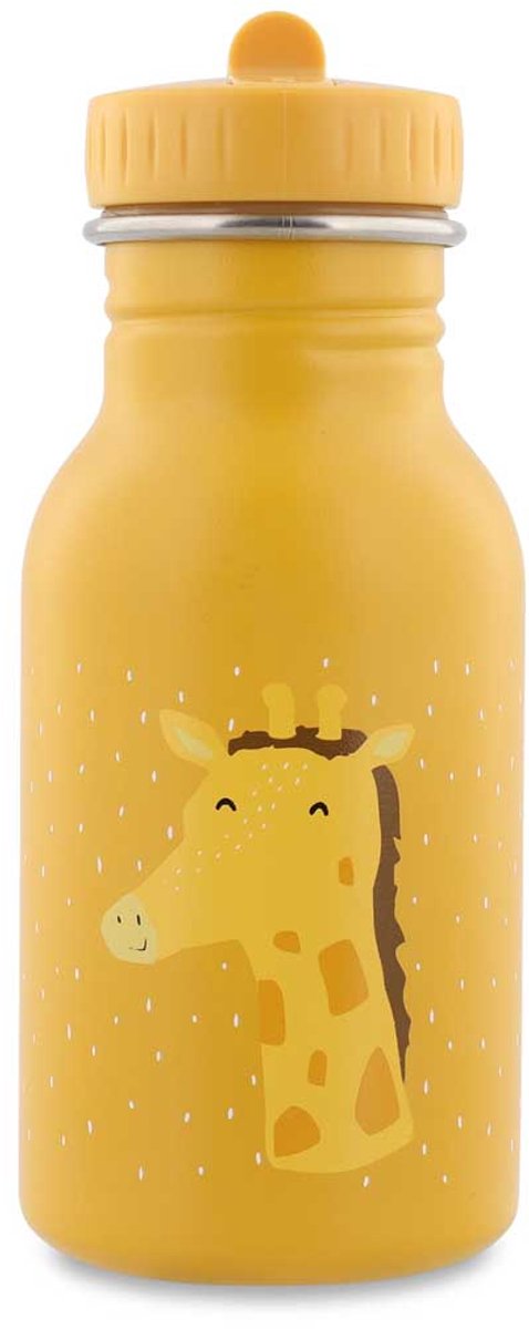 Botella para beber Trixie – mr. jirafa – botella de agua de acero inoxidable para niños – 350 ml – botella a prueba de fugas – amarillo – jirafa