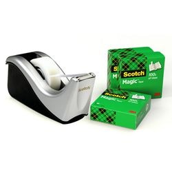 Dispensador c60-st4 whisky plateado + 4 rollos de cinta mágica 19mmx33m