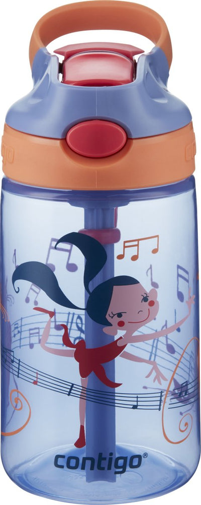 Borraccia per bambini Contigo gizmo flip autospout con cannuccia, borraccia senza BPA, ballerina di occhiolino viola - 420 ml