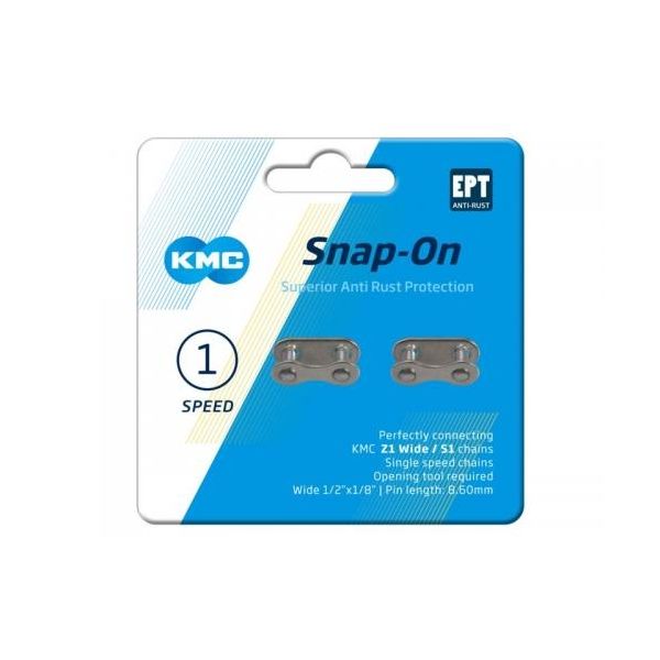 Interruptor de cadena KMC - Snap -on - 1 8 - 8.60 mm - Plata