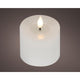 Lumineo realistische led kaars met wax pit en vlam effect ã˜7.5x9,5cm wit met 6uur timer werkt op batterij