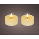 Lumineo realistico candelina LED con effetto fiamma ã˜7,5x6cm crema con timer 6 ore, alimentato a batteria - 2 pezzi