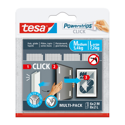 Tesa 1074182 - Prese multiple click combo 6x2 m 8x2 l | 6 pezzi