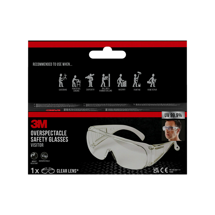 3m 1062062 - gafas de seguridad visitante overztransparente viscc1 | 3 piezas