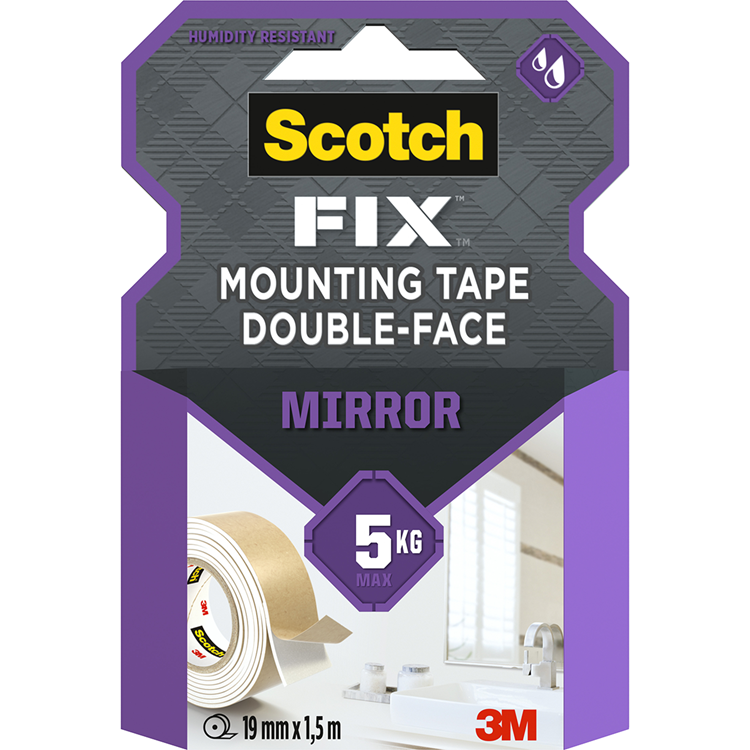 3m 1071422 - nastro per montaggio specchietti scotch-fix™ 19mmx1,5m, 1 rotolo | 12 pezzi