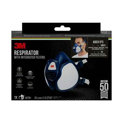 3m 1074274 - mondmasker met filter abek1 | 1 stuks