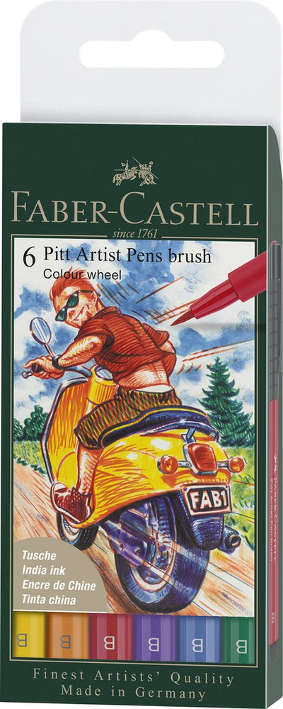 Pennello Faber-castell - penna da disegno - penna pitt artist - 6 pezzi - colore - fc-167174