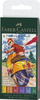 Faber-castell brushpen - tekenstift - pitt artist pen - 6-delig - colour - fc-167174