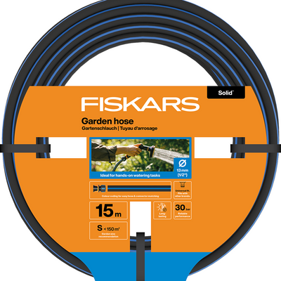 Fiskars 1074447 - solid garden hose 15m 13mm 1 2” | 1 piece