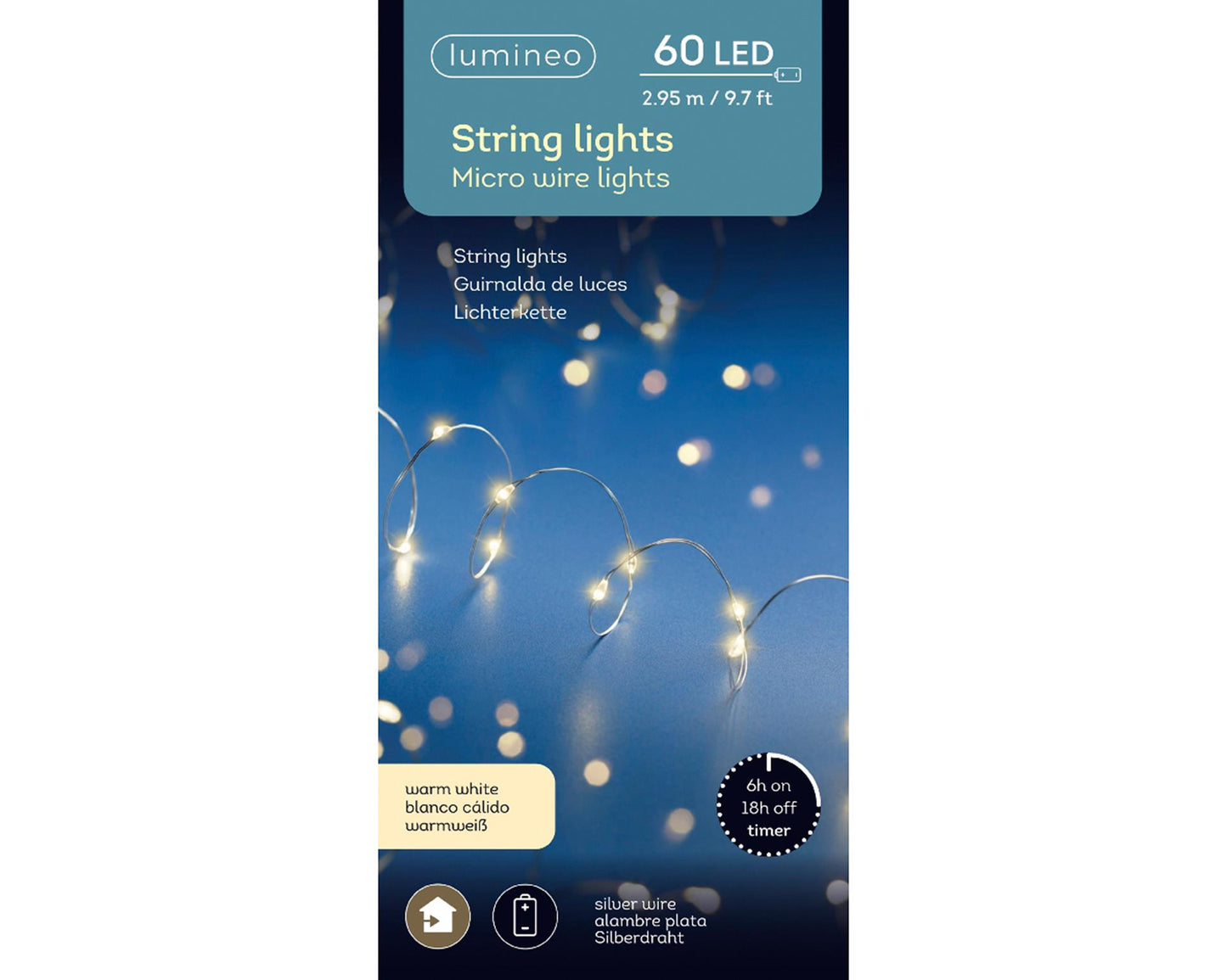 Guirnalda Lumineo 60 LED blanco cálido