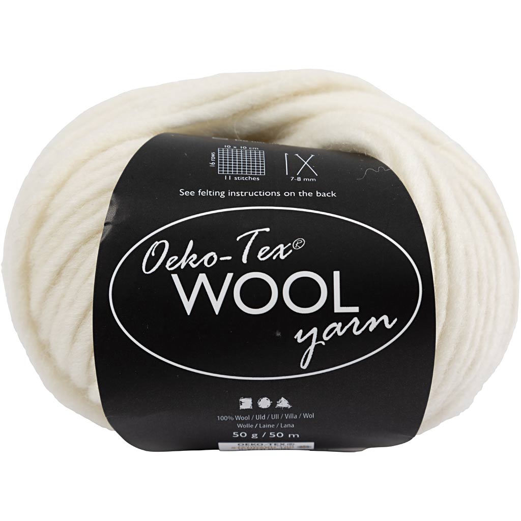 Creativ Company Wol Yarn fuera de blanco, 50m